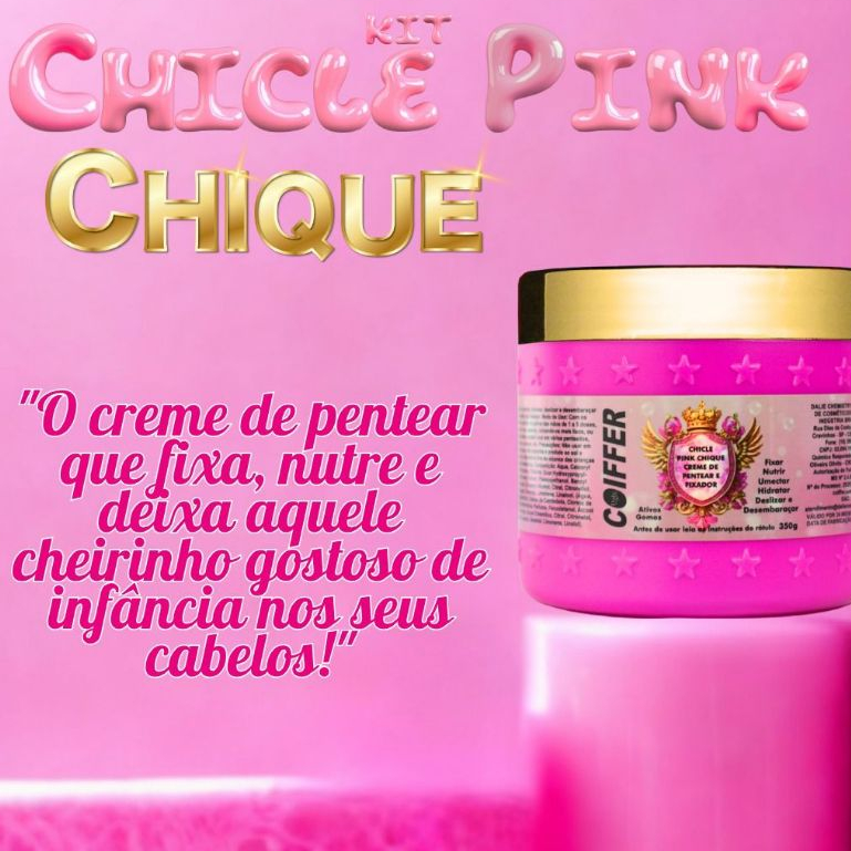 CHICLE PINK CHIQUE CREME DE PENTEAR E FIXADOR COIFFER 350G | Shopee Brasil
