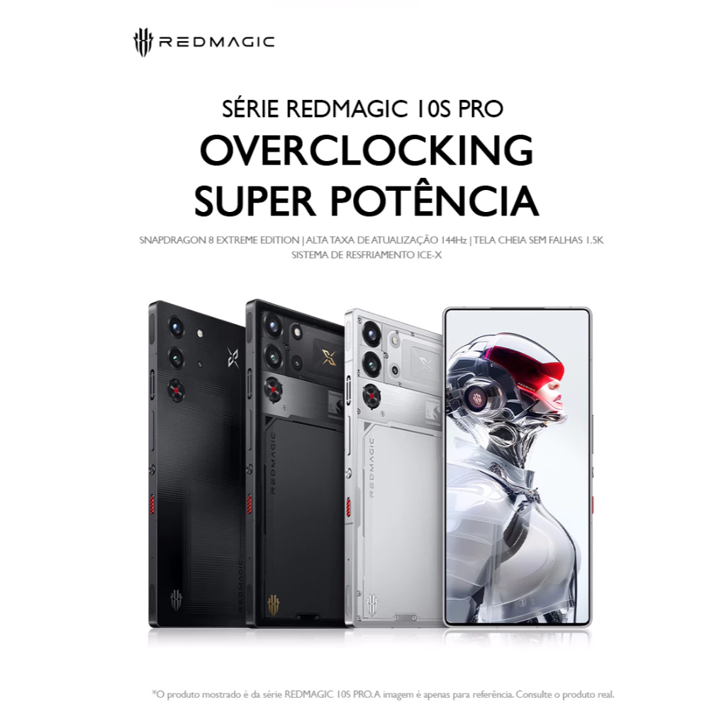 <img src="https://deo.shopeemobile.com/shopee/shopee-pcmall-live-sg/productdetailspage/d35d840bd7617cd29fc5.svg" alt="mall inline badge">REDMAGIC 10S Pro Celular Gamer, Smartphone 5G, 12 /16/24GB + 256/512GB/1TB, Dual SIM, Bateria 6500mAh/7050mAh<br>