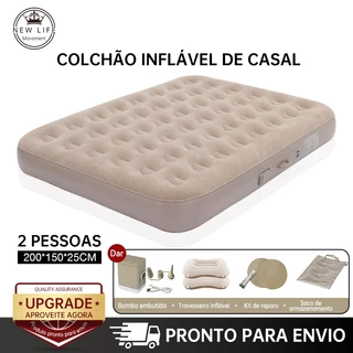 Colchão Inflável Casal Queen Vem Com Uma Bomba Inflável De Bateria De Lítio Embutida E Removível
