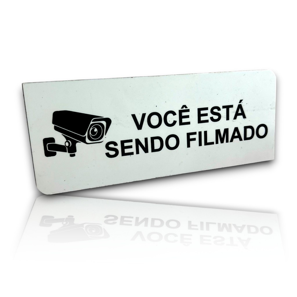 Placa Sinalização Você está sendo Filmado 20x08cm | Shopee Brasil