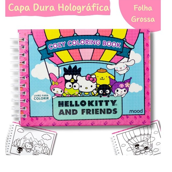 Livro de Colorir Hello Kitty And Friends Cozy Coloring Com Acetato ...
