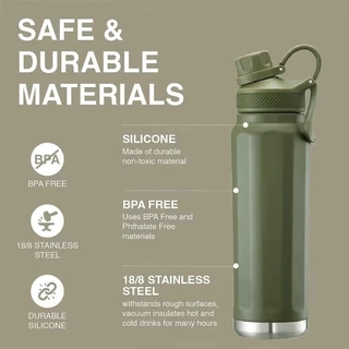 Garrafa Térmica Inox 800ml – 12h Gelada ❄ | 5h Quente 🔥