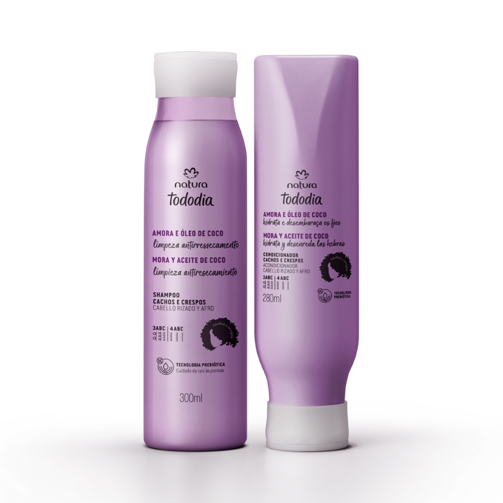 Kit Shampoo + Condicionador Cachos e Crespos Tododia Amora e Oleo de ...