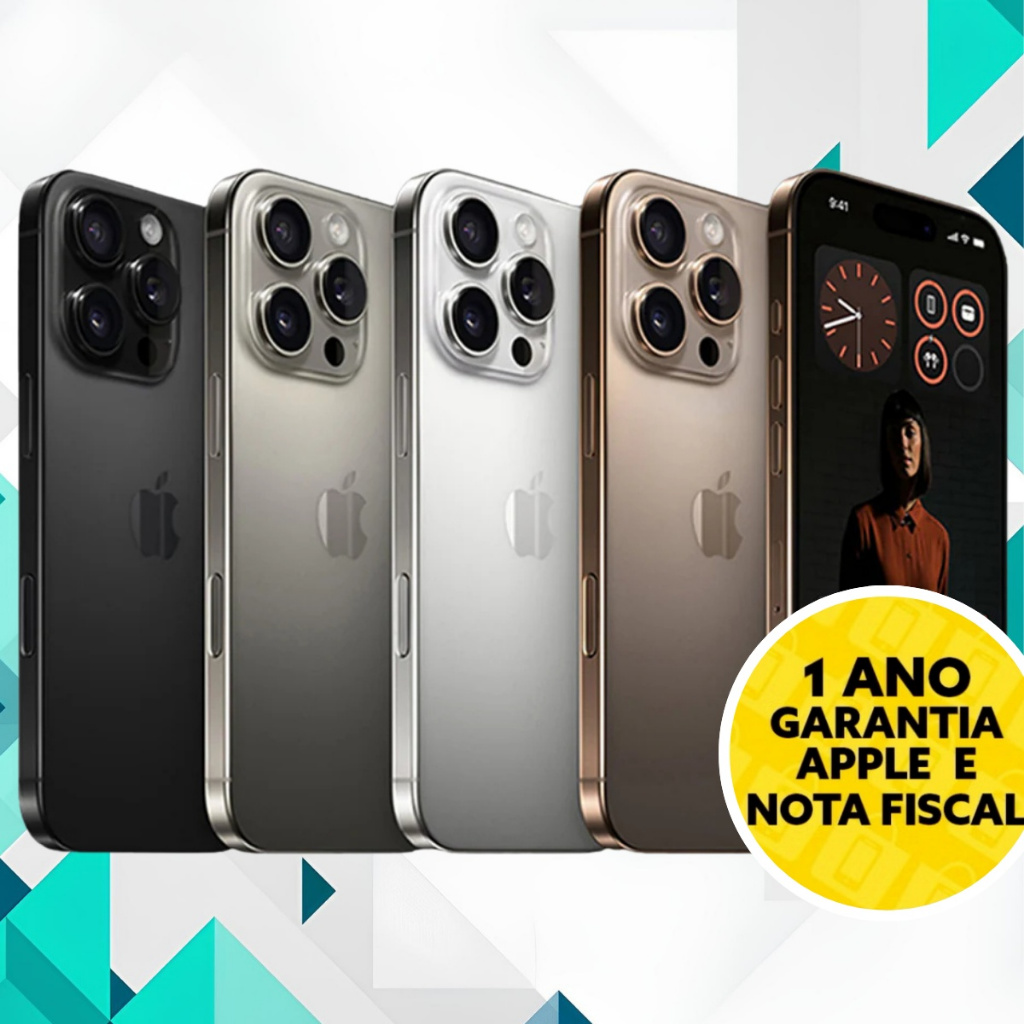 Celular iPhone 16 Pro / Pro max | A18 Wi‑Fi 7, 5G, USB‑C – Novo Lacrado + Nota Fiscal Garantia