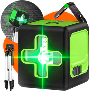 Kit Nível A Laser 2 Linhas Com Tripé Para Esquadro Auto Nivelamento 20m Nível Prumo E Alinhamento