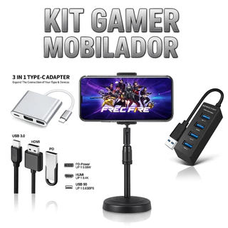 Kit Mobilador Gamer Hub 4 portas Adaptador Suporte Ajustavel Resistente Celular Jogos Mobile Online em Oferta na Shopee