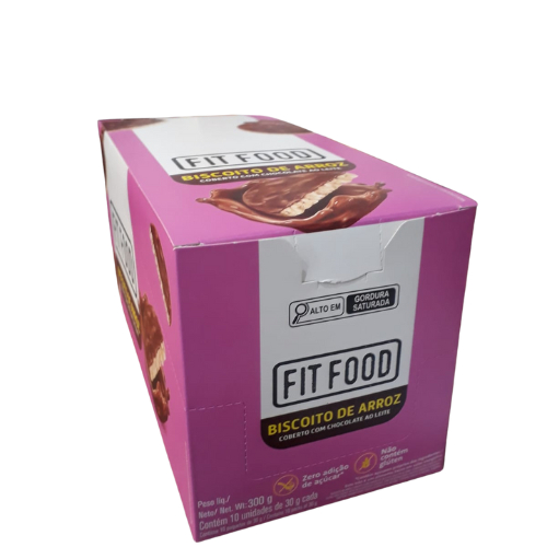 FIT FOOD BISC ARROZ CHOCOLATE LEITE 10 UNIDADES 30G | Shopee Brasil