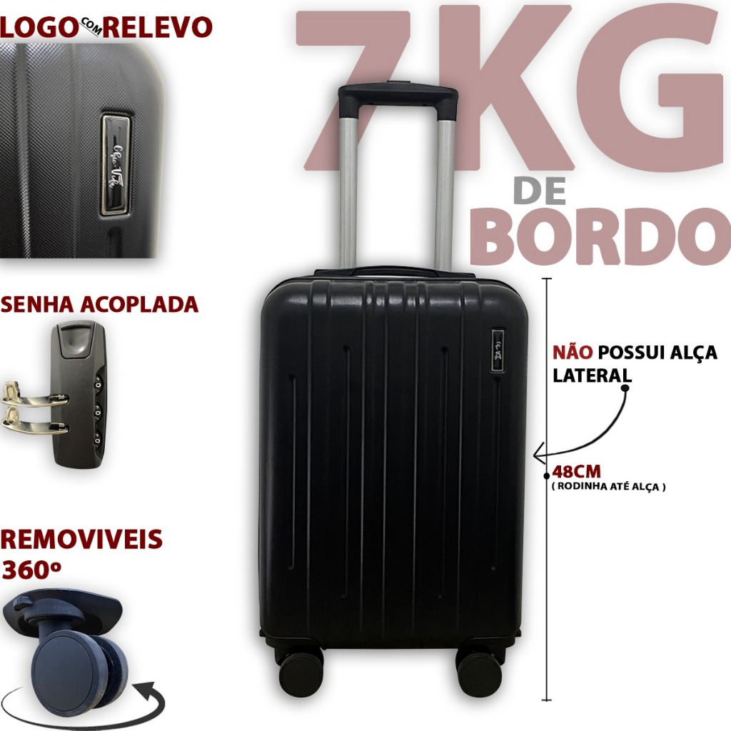 Mala de Bordo Pequeno 7KG N16 Mala De Viagem Roda Dupla Com Senha