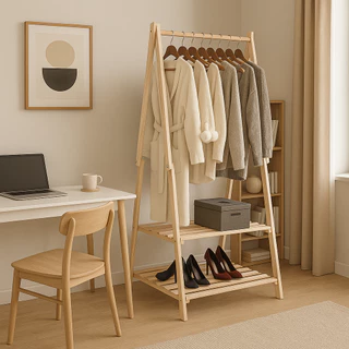 Estante Closet Multiuso De Madeira Pinus Organizadora Armário Sapateira Arara Dobrável