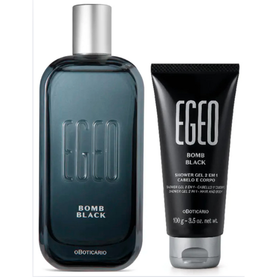Egeo Bomb Black (2 itens) Egeo Bomb Black Desodorante Colônia 90ml +Shower Gel 2 em 1 Cabelo e Corpo Egeo Bomb Black 100