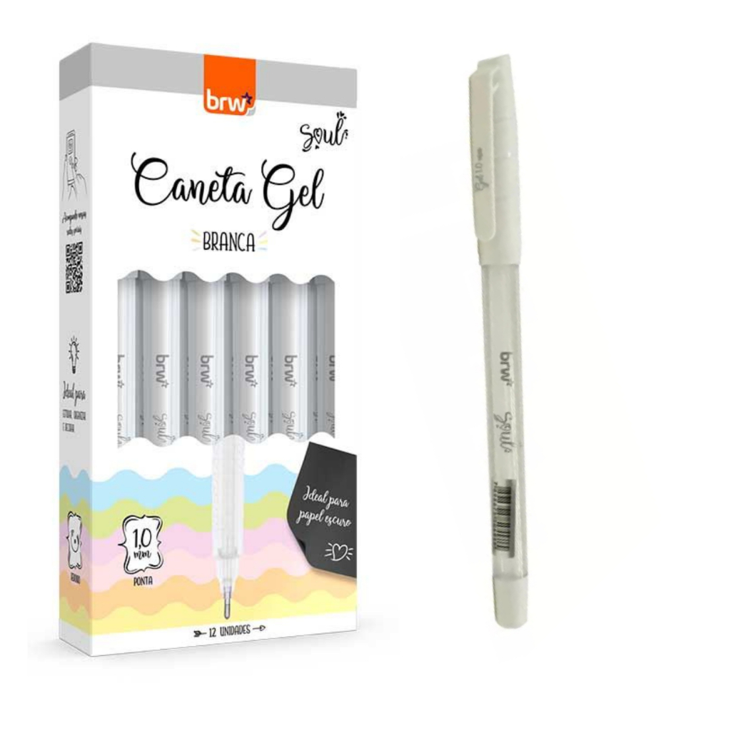 Kit Caneta Em Gel Branca BRW Para Detalhar Desenhos Estilo Bob GD ...