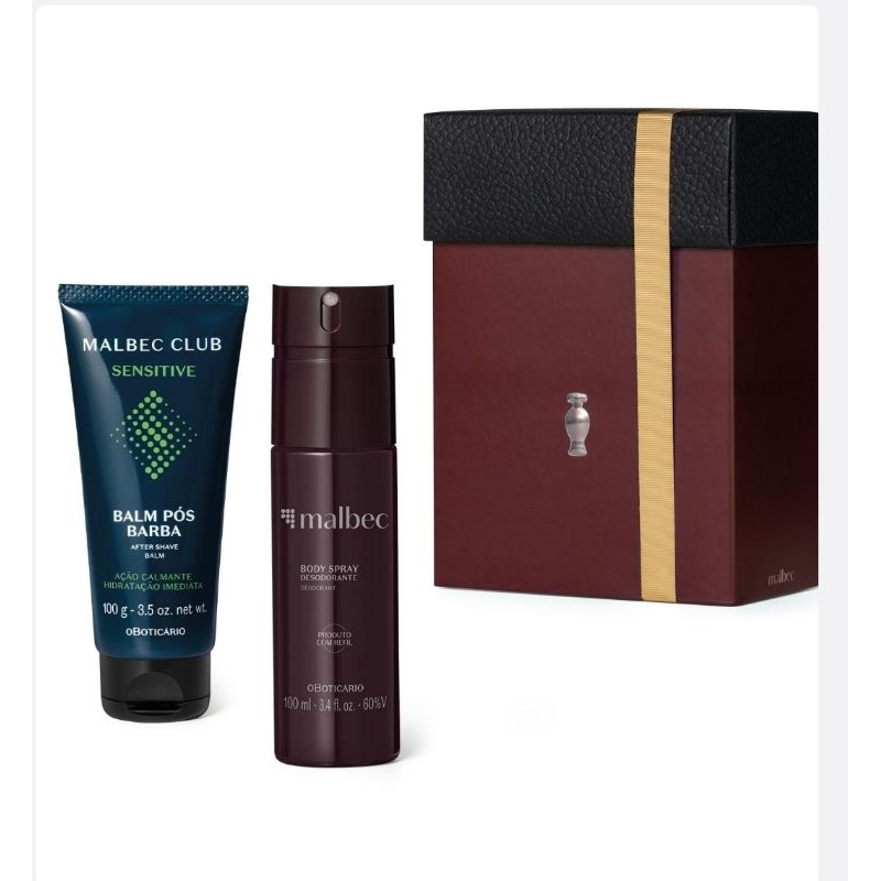 Kit O Boticário Malbec Body Splash e Balm Pós barba | Shopee Brasil