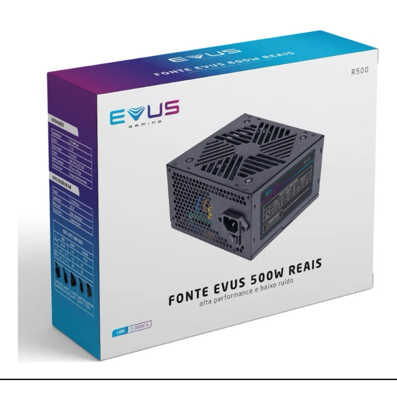 Fonte Evus ATX R500 entrega 500w reais | Shopee Brasil