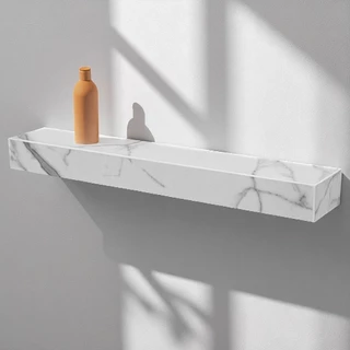 Prateleira Em Porcelanato Carrara Cristal Resistente Sala Banheiro Cozinha 60x10x06