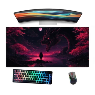 Mousepad Ergonômico Speed Gamer Borda Costurada Estampado Dragão Vermelho