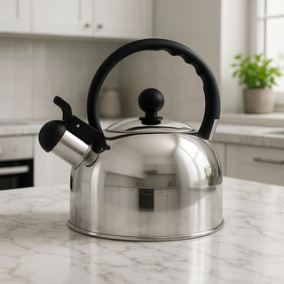 Chaleira Inox com Apito para Fogão Gás Elétrico e de Indução Ferve Rápido Luxo