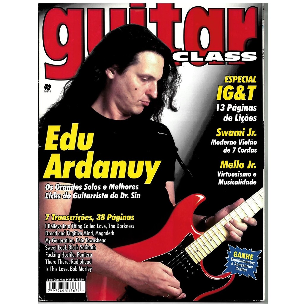 REVISTA GUITAR CLASS 35 EDU ARDANUY DR. SIN SWAMI JR | Shopee Brasil