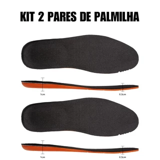 Kit 2 pares de Palmilha de Gel PU Ortopédica Sapatos Tênis Sapatênis e chuteiras Numeração 35 ao 48