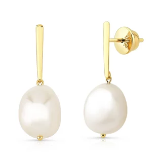 Brinco de Ouro 18k Palito com Pérola Natural em Oferta na Shopee