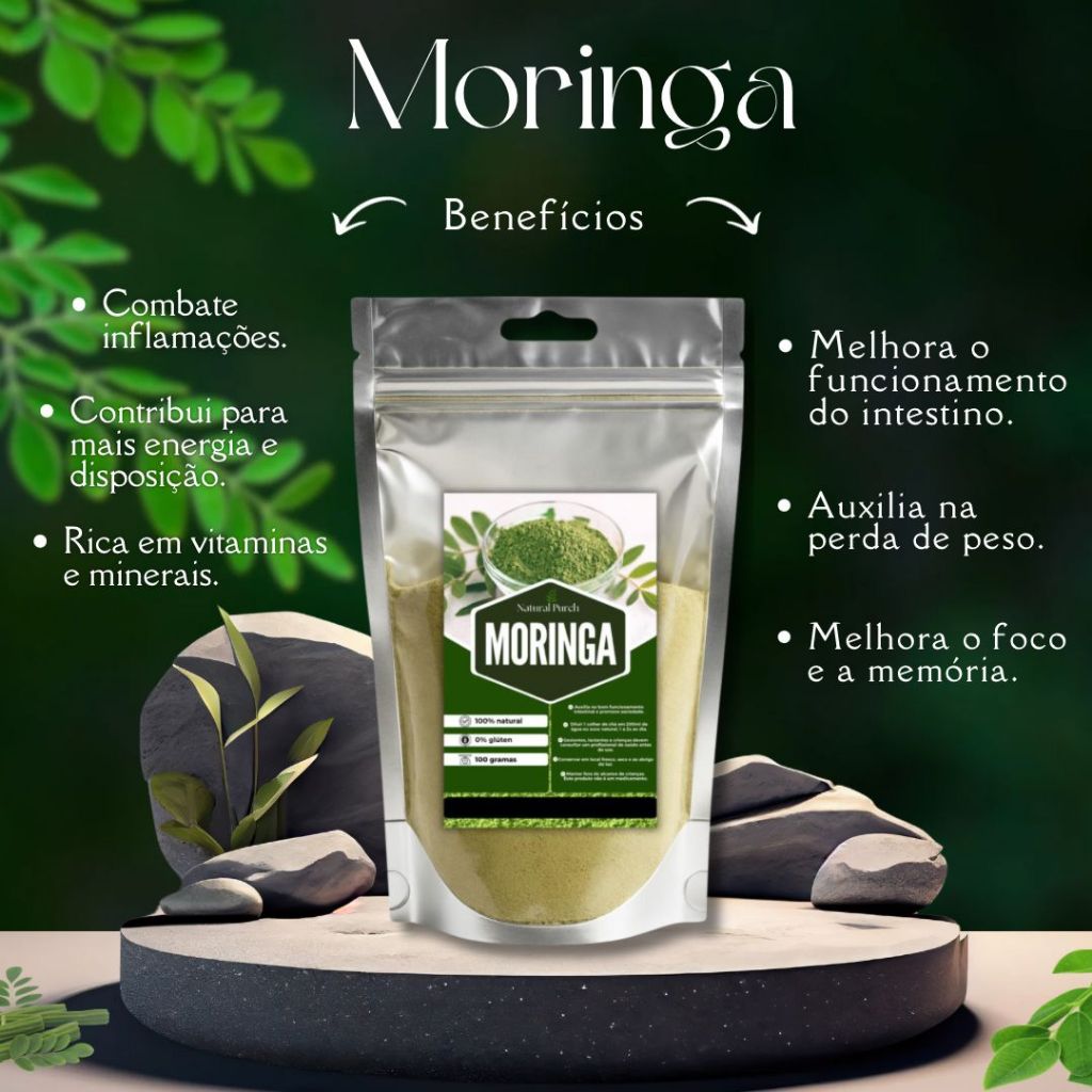 MORINGA EM PÓ 100% PURA PREMIUM 100G | Shopee Brasil