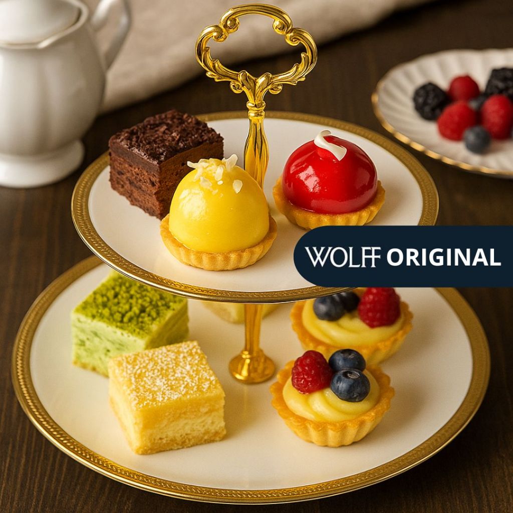 Prato Duplo P/ Doces em Porcelana Paddy 27x24cm - Wolff | Shopee