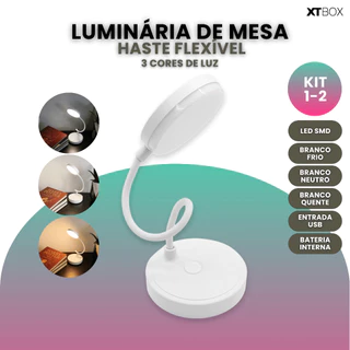 Luminária Mesa Touch Compacta Leds Leitura Estudo LM1101