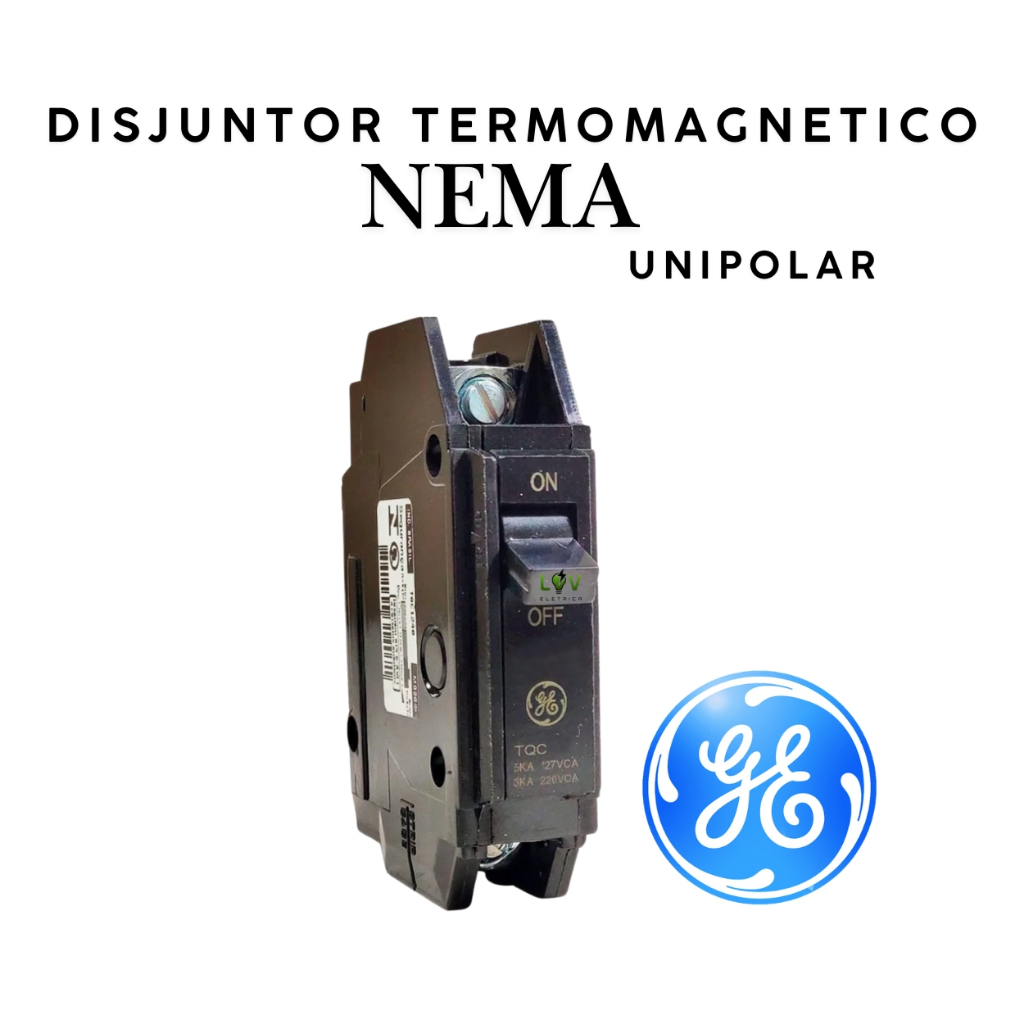 Disjuntores Nema Monopolar 10a 15a 20a 30a 35a 40a 50a 60a 70a GE ...