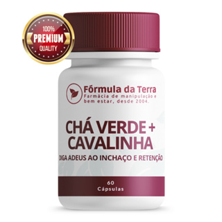 Chá Verde + Cavalinha – Auxilia na Eliminação de Líquidos e Inchaço - Frasco 60 caps