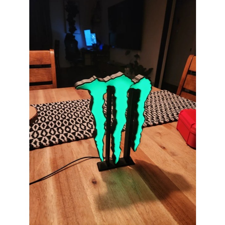 Luminária Garra Da Monster Energy Com Iluminação Led | Shopee Brasil