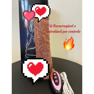 Prótese Pênis Com Vibro e Ventosa Controle Remoto Função Telescópico Balançar e Aquencimento YJ-35 em Oferta na Shopee
