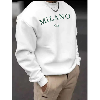 Moletom Milano 96 Branca e Preta Unissex Masculina Feminina Algodão Premium Estampa Vintage