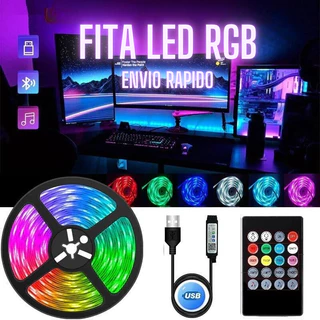 Fita Led 3528 Ultra RGB Colorida com Controle 5M A 30 MTS 12V 300 Leds Decoração sem Fonte
