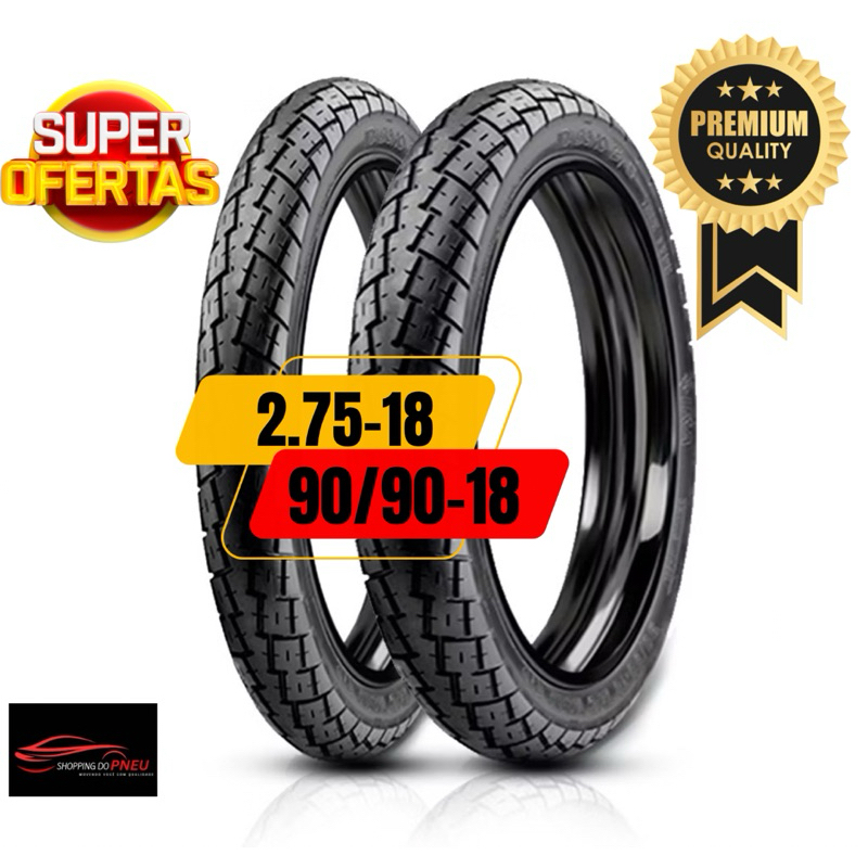 Pneu Vipal 90/90-18 + 2.75-18 Contyres Ybr Titan Cg 125 150 160 Ecologico⭐️⭐️⭐️