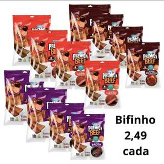 Petisco BIFINHO para CÃES Cachorro Mister Bone Premium Carne  - 50g UNITÁRIO OU COM 12 em Oferta na Shopee