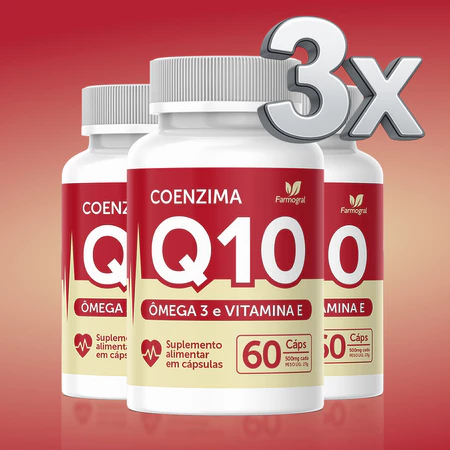 Kit 3 Coenzima Q10 ORIGINAL CoQ10 Ubiquinona 180 Caps Envio Imediato