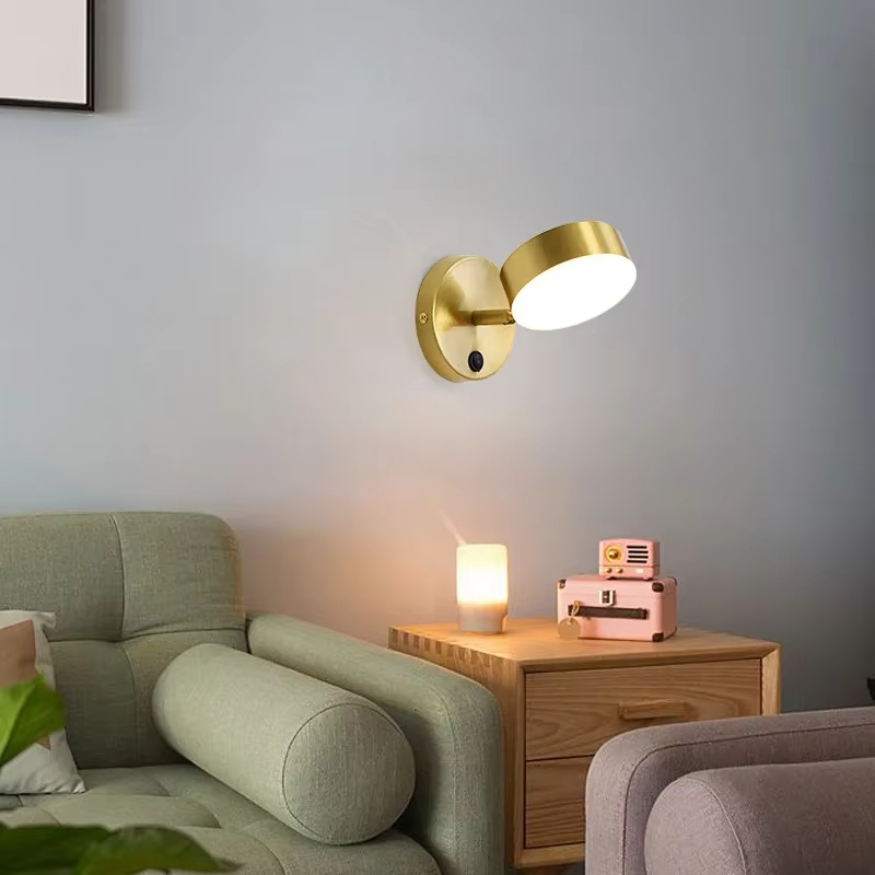 Luminária de cabeceira para quarto, pós-moderna, simples, giratória ...
