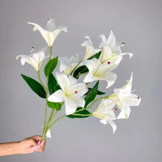 Buquê Lírio Artificial Realista Grande Toque Real Silicone Decoração Arranjo, Casa NR801189