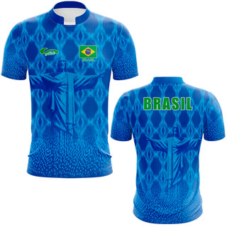 Camisa Camiseta Do Brasil Cristo Redentor Azul 2025/26 em Oferta na Shopee