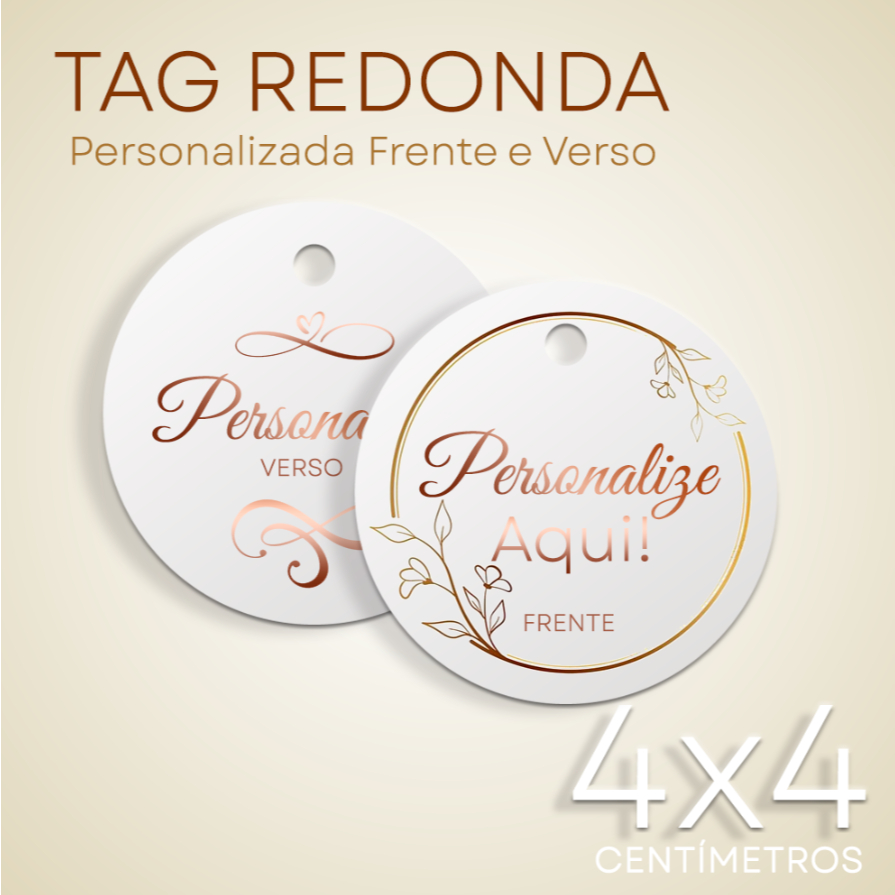 [Digital.Gráfica] 210 Un. Tag Personalizada Redonda 4x4 cm - Com sua ...