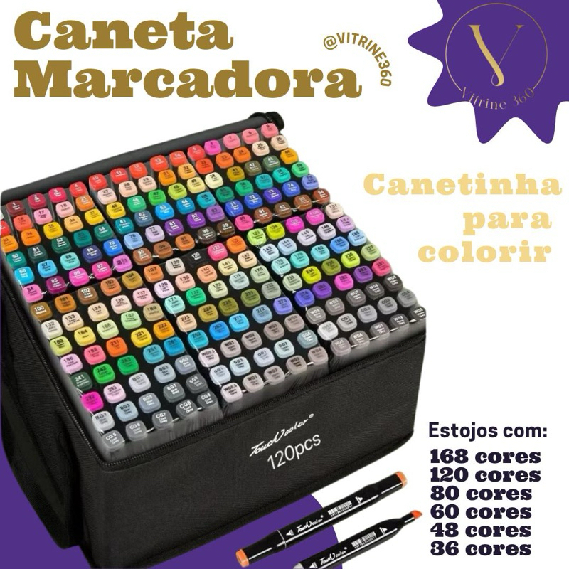 CANETINHA TOUCH – PONTA DUPLA | ESTOJOS COM 36, 48, 60, 80, 120 ou