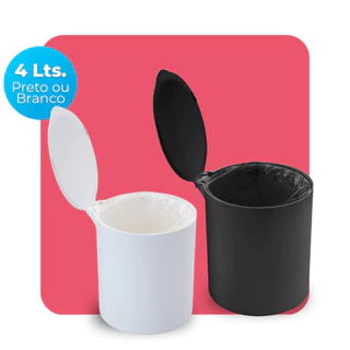 Lixeira Banheiro Escritorio Cozinha Lavabo 4 Litros Com Aro Interno Plástico Arthi em Oferta na Shopee