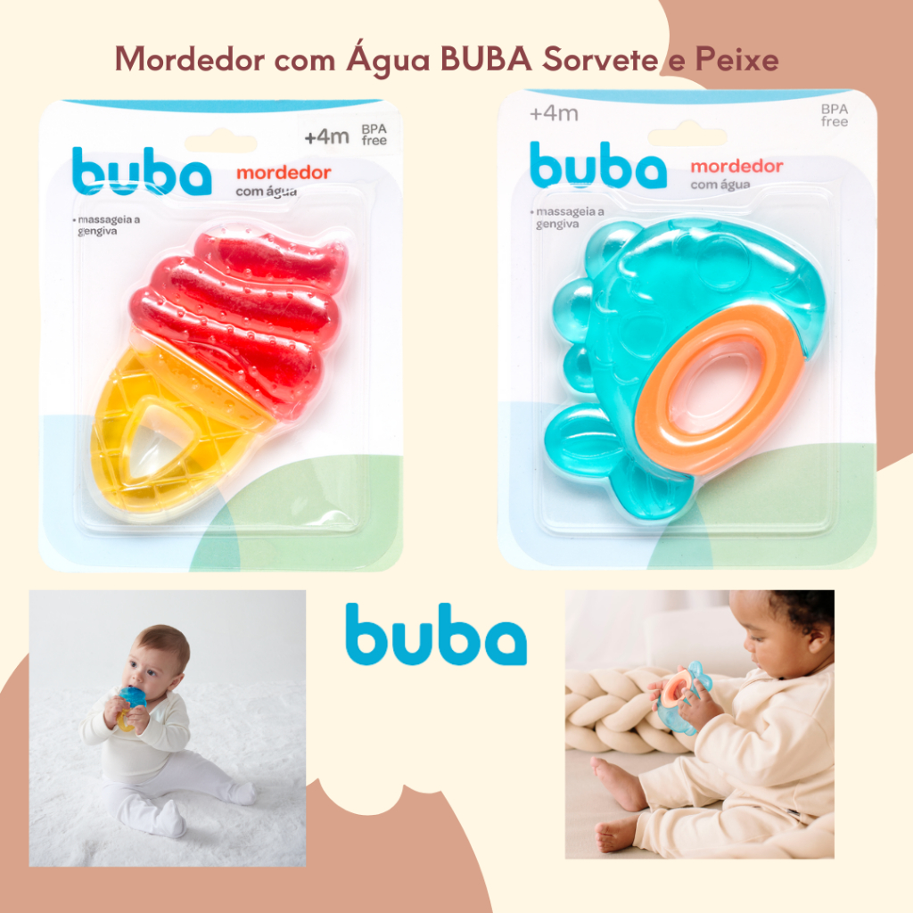 Mordedor com Água Buba Mordedor Massageador Bebê Alívio no Nascimento ...