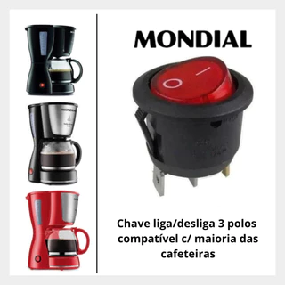 Botão Interruptor Chave Cafeteira Mondial Bella Arome Black
