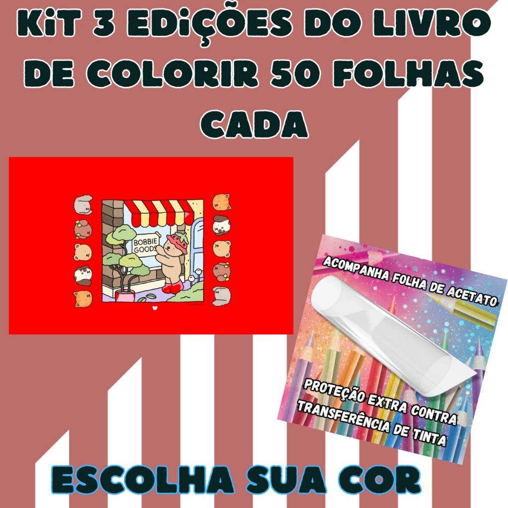 Kit 3 Edições Do Livro De Colorir Bob Good 50 Folhas Cada Livro/ Folhas ...