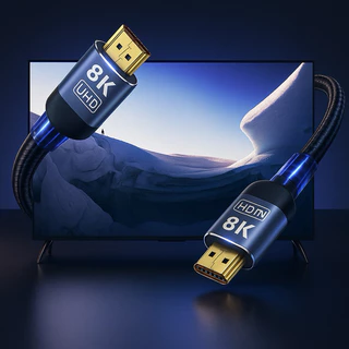 Cabo HDMI 8k 2.1 2m ou 3m Ultra High Speed 48Gbps 120Hz HDR ARC 3D 12Bit Para TV, Monitor Console Gamer Ultra resistente