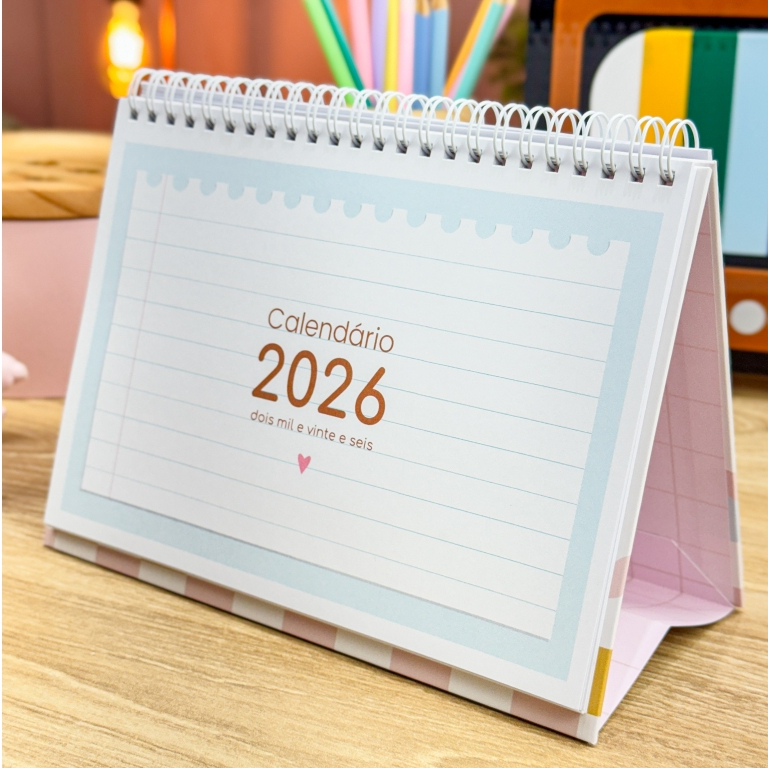 Calendário de Mesa 2026 - Planner de mesa 2026 (Grande A5) | Shopee Brasil