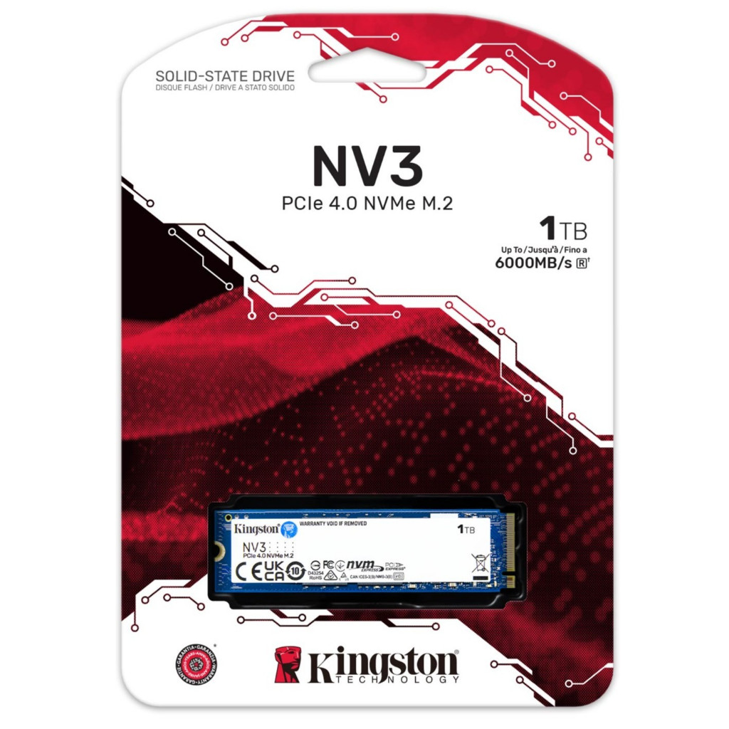 SSD Kingston 1TB NV3 PCIe 4.0 NVMe M.2 2280, 6000MB/s - SNV3S/1000G ...