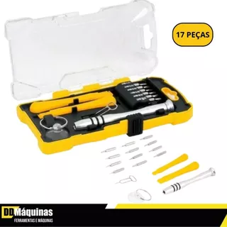 Kit Profissional de Chaves de Precisão 17 Peças p/ Celular e Eletrônicos (Aço Cr-V) c/ Estojo-VONDER em Oferta na Shopee
