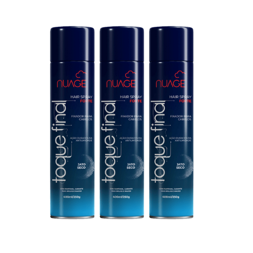 Kit C/3 Fixador de Cabelo Nuage Toque Final Forte - 400ml | Shopee Brasil