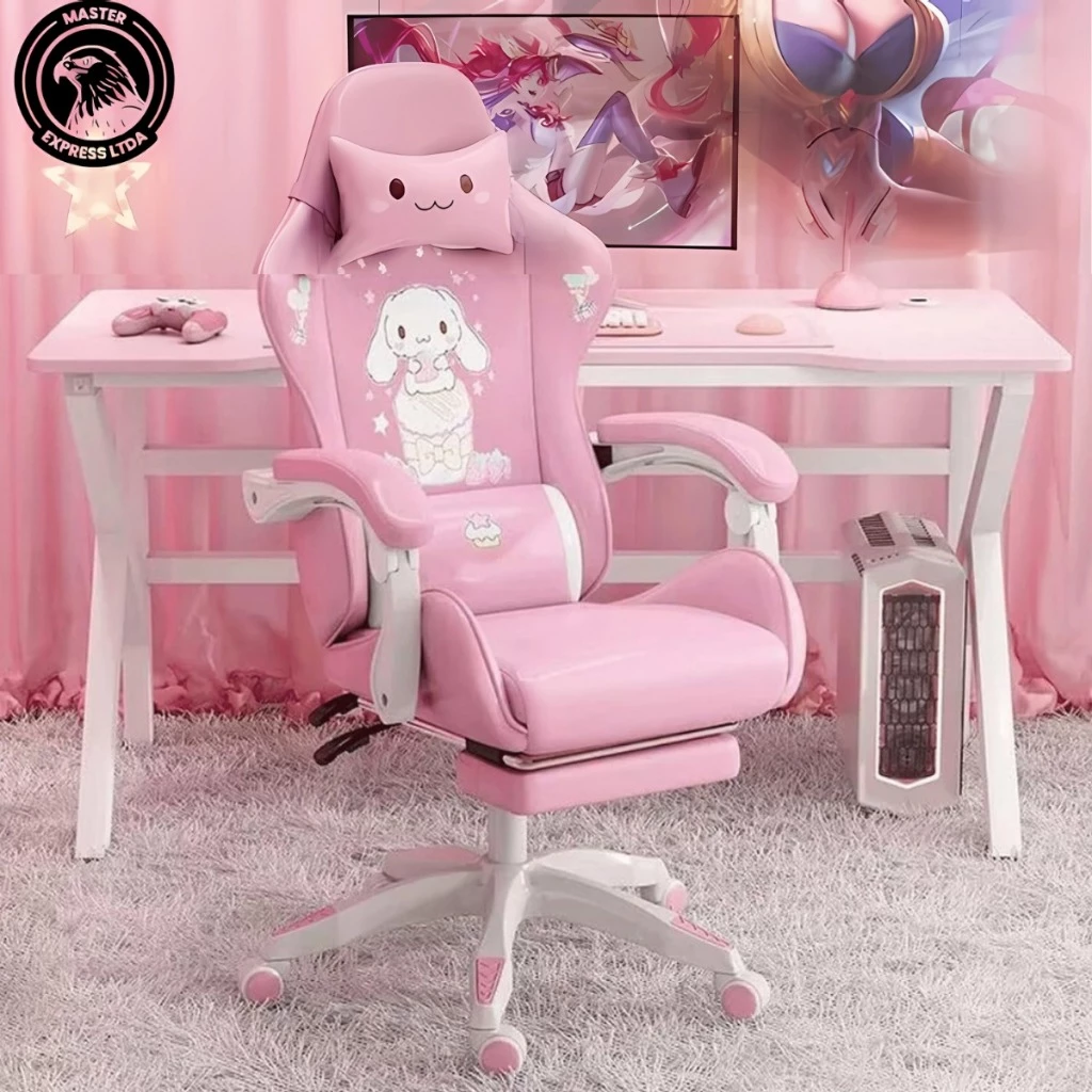 Cadeira Gamer Giratória Zyft1502 com Encosto Alto Reclinável e Estofamento em PU